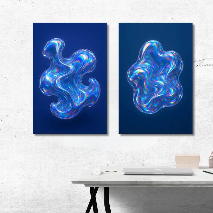 Tableaux décoratifs – Fusion Chromatique I & II – 50 x 40 cm chacun