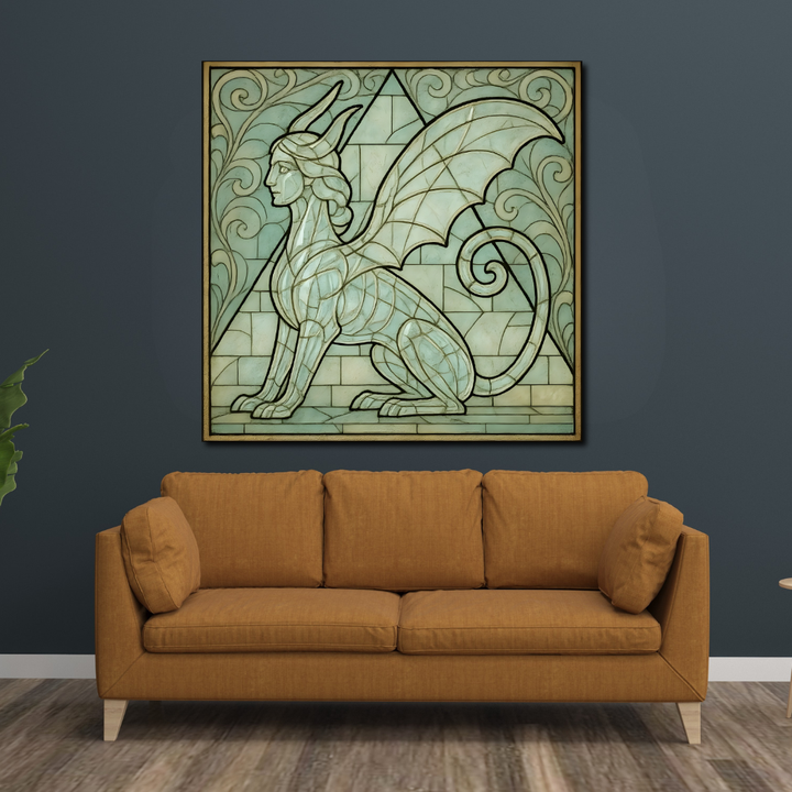 Tableau décoratif – Gardien des Mystères – 100 x 100 cm