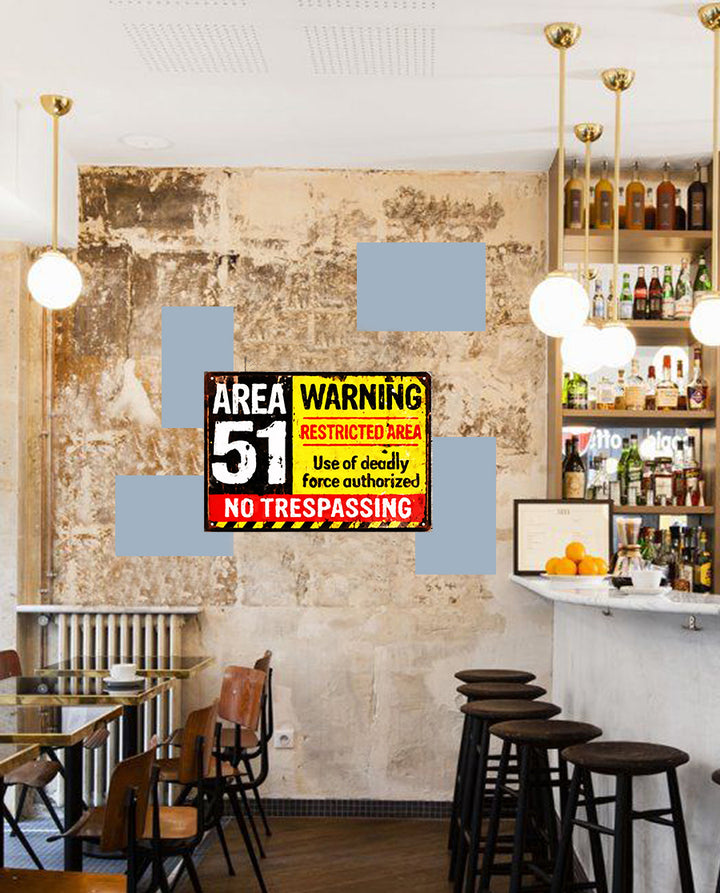 Plaque Area 51  - 21 x 30 cm mdf