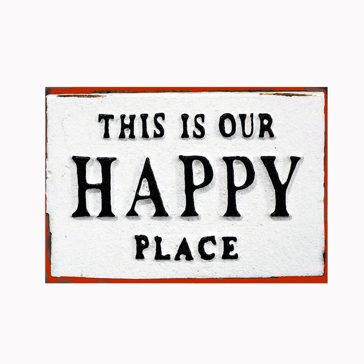 Tableau décoratif - plaque 21x30cm -  happy place