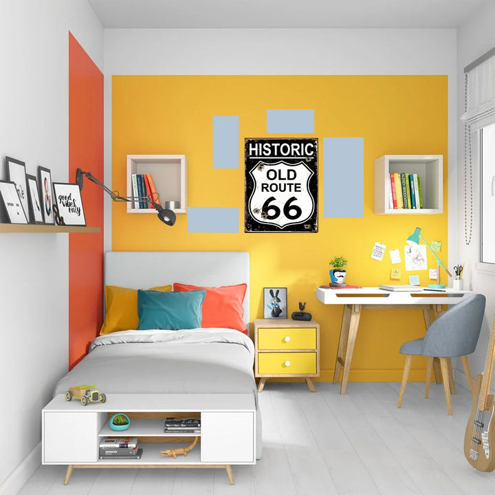 tableau décoratif - Old Route 66 : 30-23 cm - vinyle mat