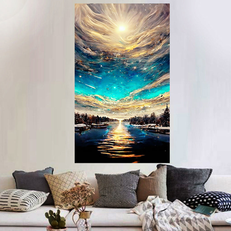 Tableau décoratif en vinyle - ciel doré  - 60x 100 cm
