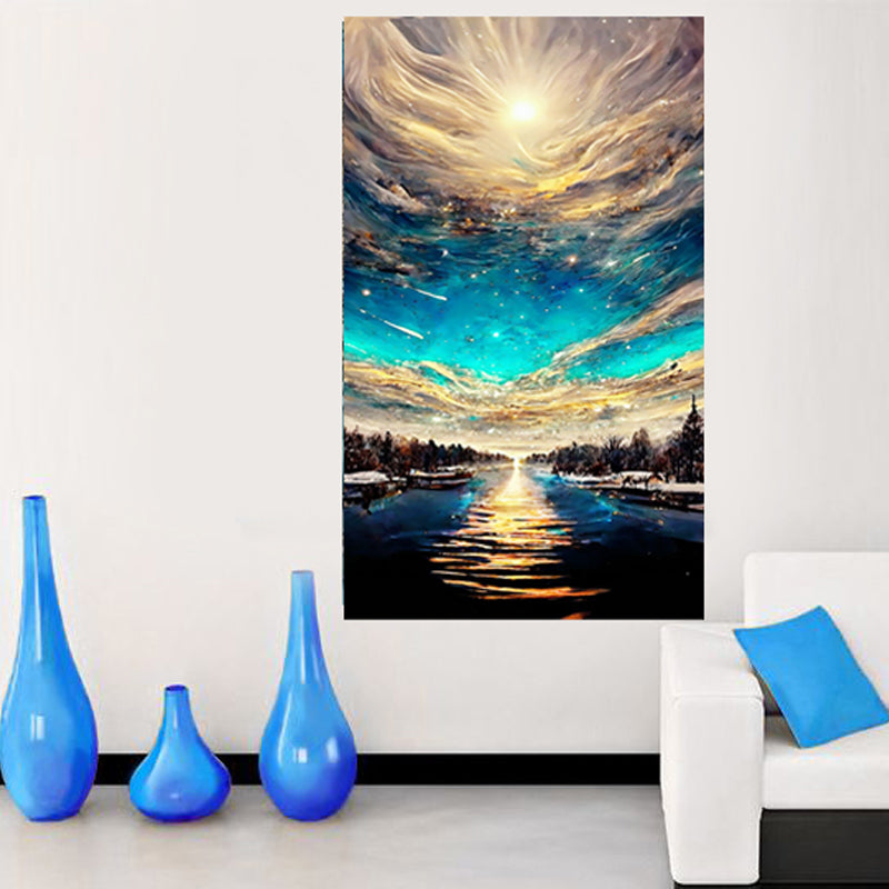 Tableau décoratif en vinyle - ciel doré  - 60x 100 cm