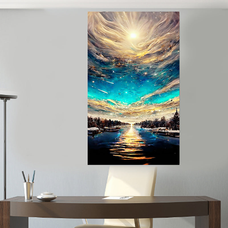 Tableau décoratif en vinyle - ciel doré  - 60x 100 cm