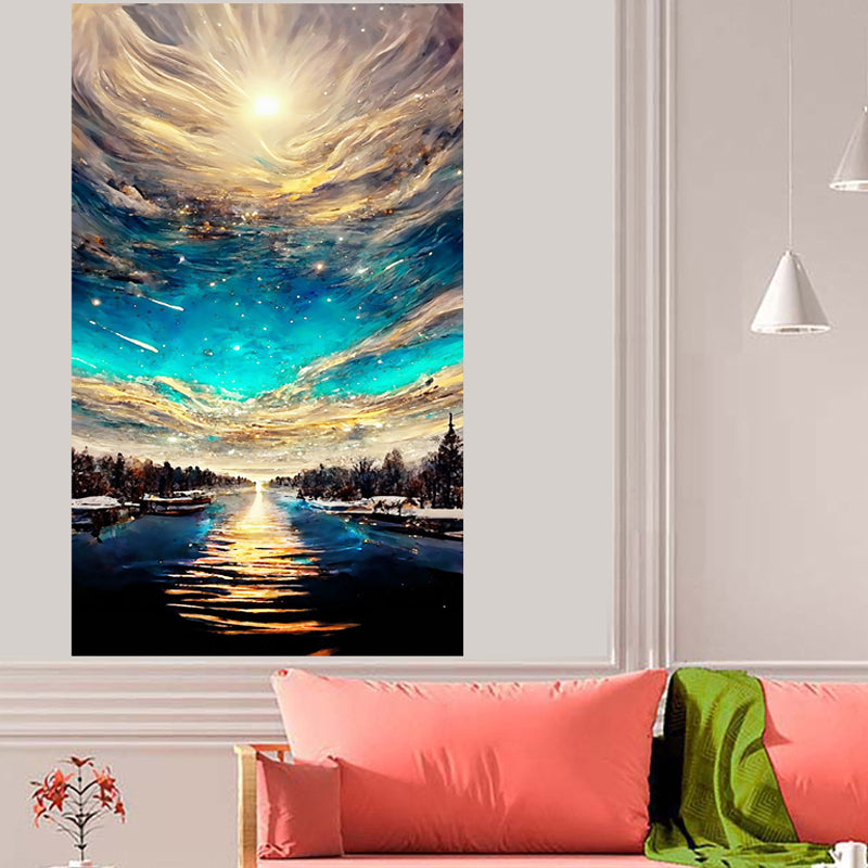 Tableau décoratif en vinyle - ciel doré  - 60x 100 cm