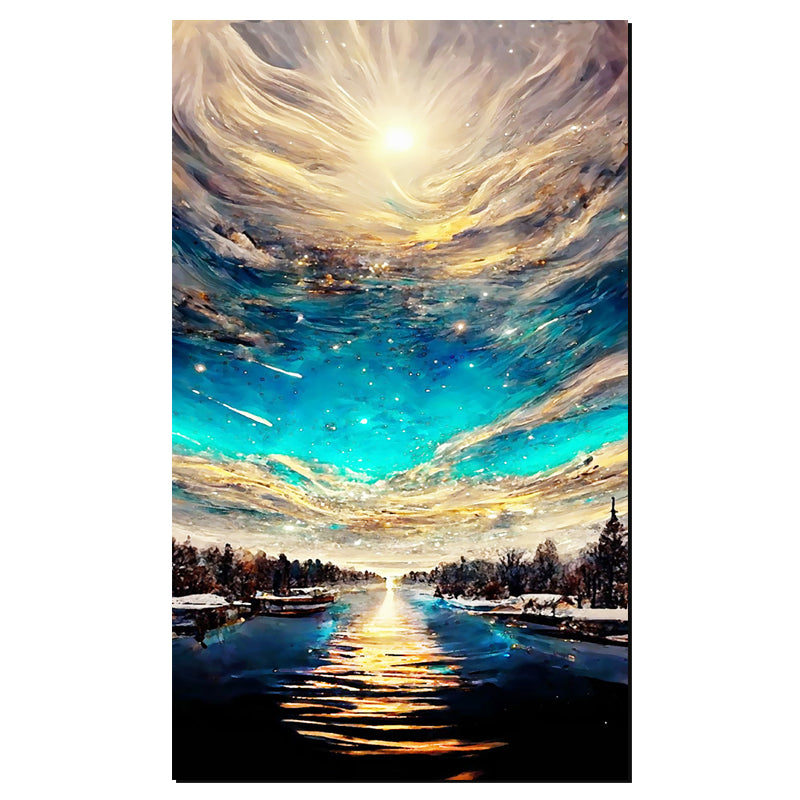 Tableau décoratif en vinyle - ciel doré  - 60x 100 cm