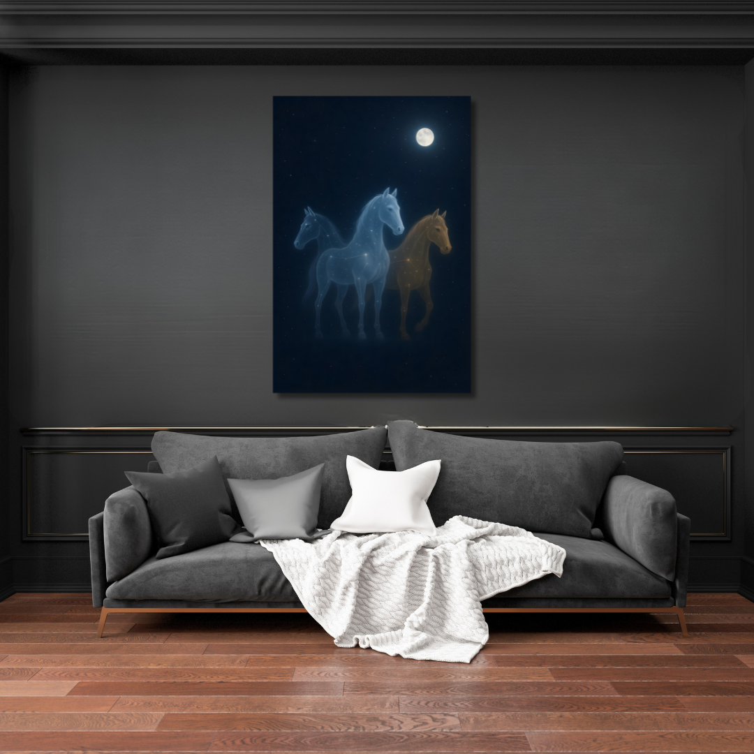 Tableau décoratif – Chevauchée Lunaire – 120 x 80 cm