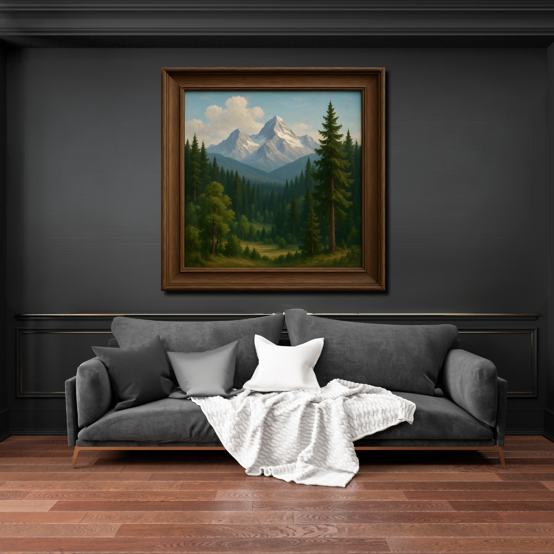 tableau décoratif - Sérénité Alpine - 100 x 100 cm