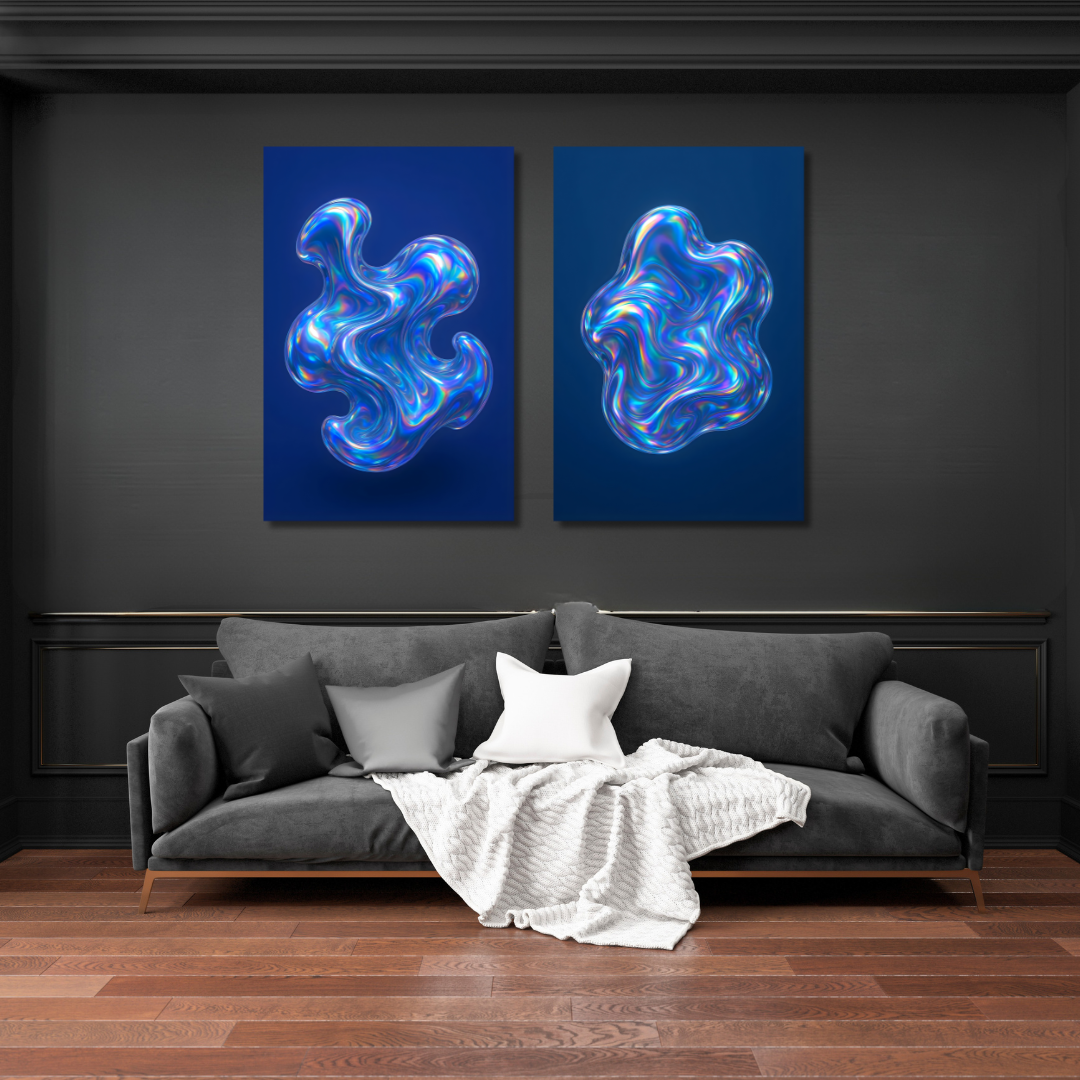 Tableaux décoratifs – Fusion Chromatique I & II – 50 x 40 cm chacun