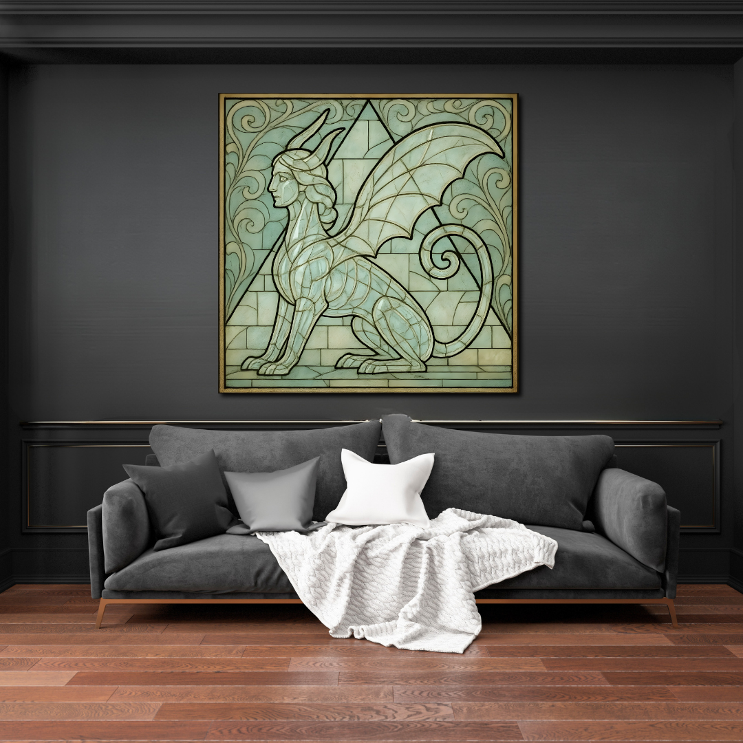 Tableau décoratif – Gardien des Mystères – 100 x 100 cm