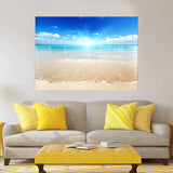 tableau mer plage ciel bleu 80x100 cm - vinyle sur mdf