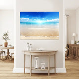 tableau mer plage ciel bleu 80x100 cm - vinyle sur mdf