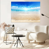 tableau mer plage ciel bleu 80x100 cm - vinyle sur mdf