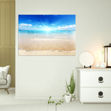 tableau mer plage ciel bleu 80x100 cm - vinyle sur mdf