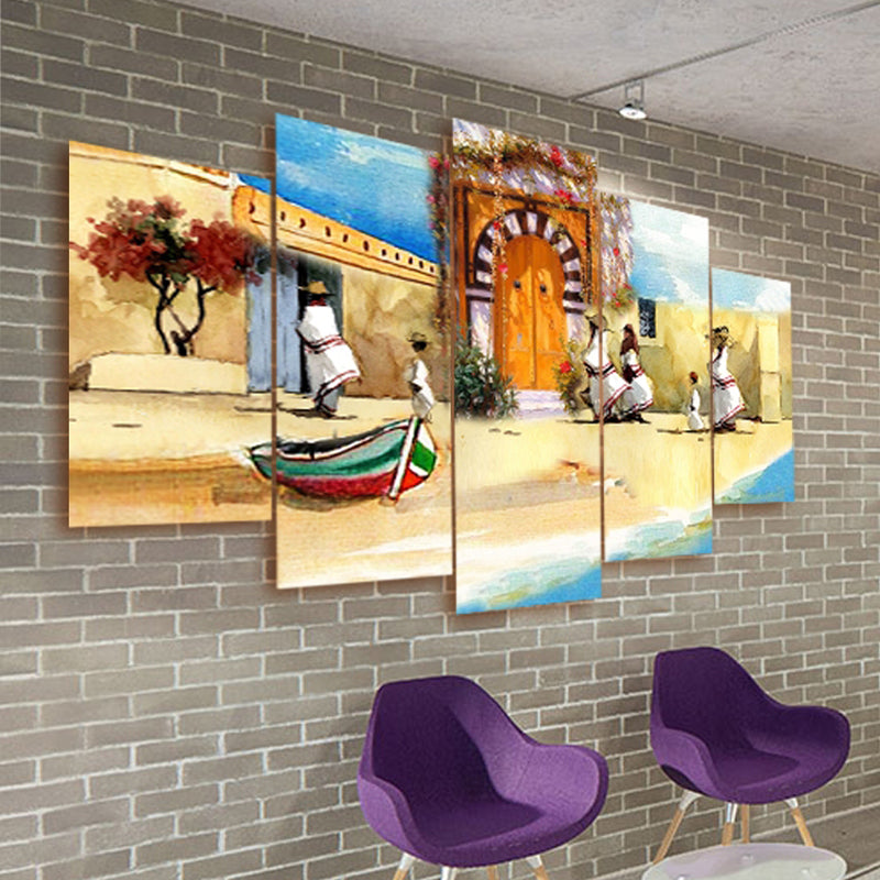 Tableau décoratif 5 pces  - Djerba adorable - 84 x 130 cm