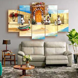 Tableau décoratif 5 pces  - Djerba adorable - 84 x 130 cm