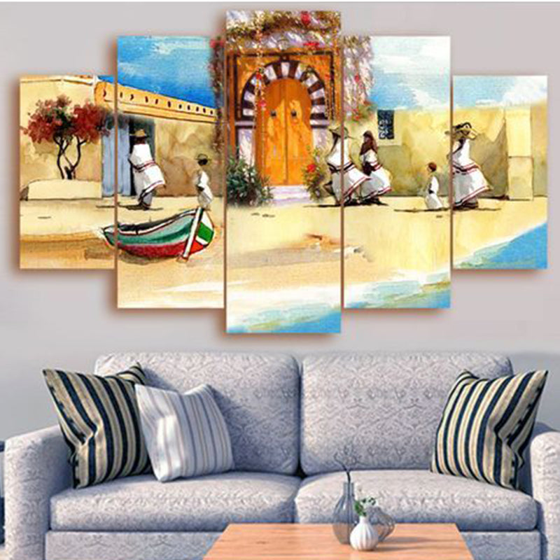 Tableau décoratif 5 pces  - Djerba adorable - 84 x 130 cm