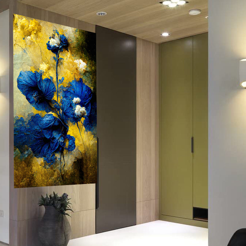 tableau décoratif – Chrome Bleu Nuit et Jaune - 75 x 120 cm