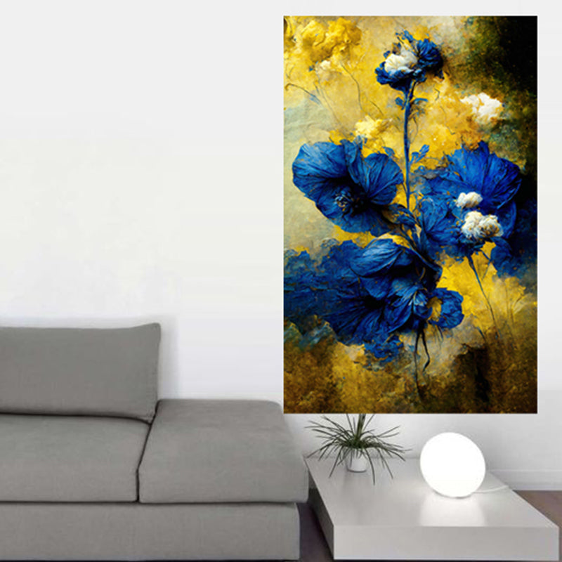 tableau décoratif – Chrome Bleu Nuit et Jaune - 75 x 120 cm
