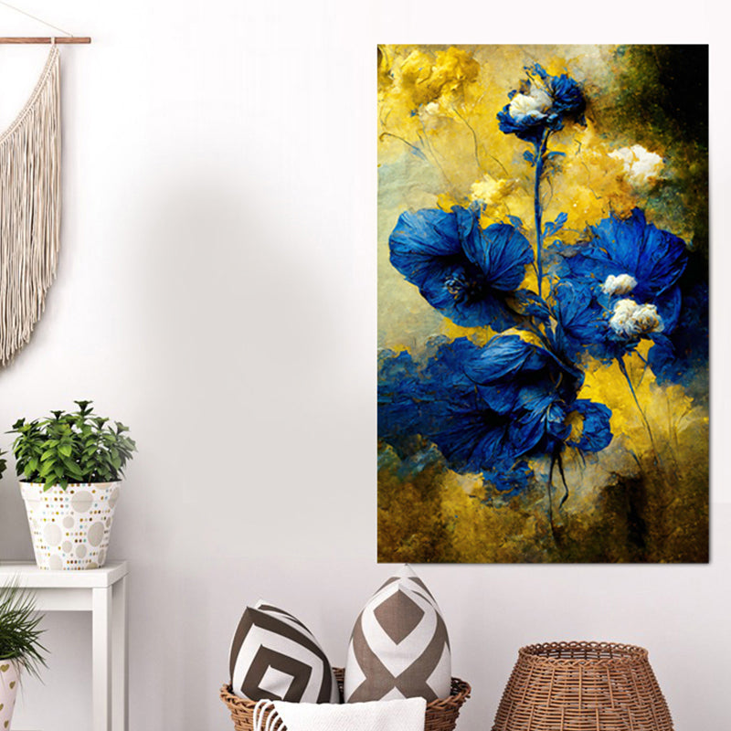 tableau décoratif – Chrome Bleu Nuit et Jaune - 75 x 120 cm