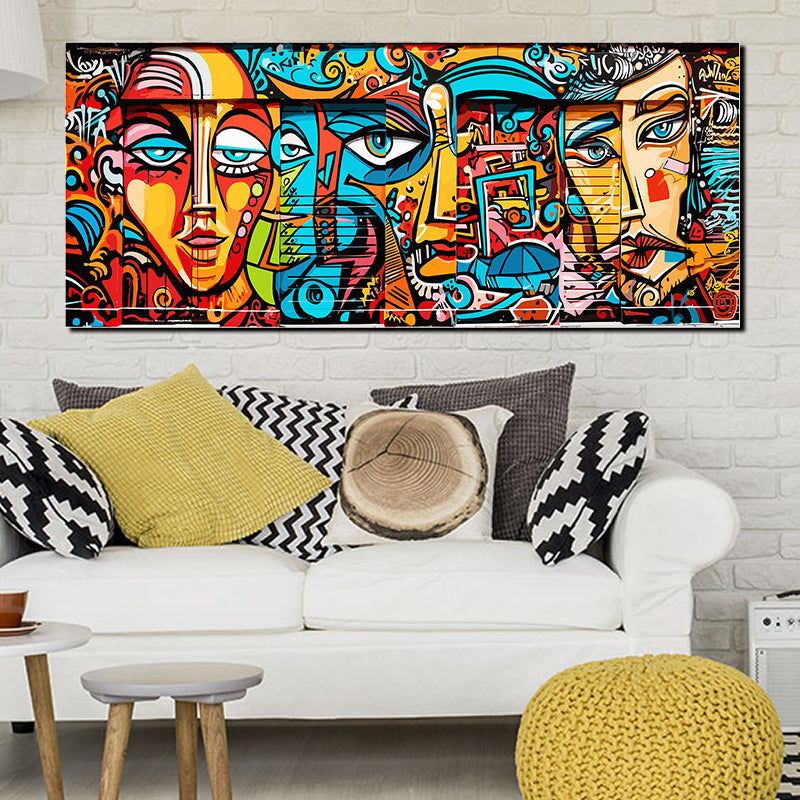 tableau décoratif - Graffiti masques2 bâche mat 150 x 61 cm