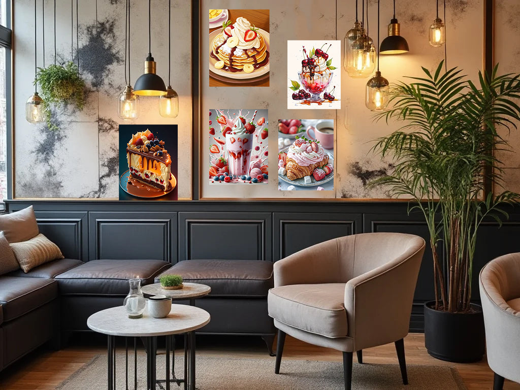 Pack de 5 Tableaux Modernes – Vinyle Mat sur MDF – Collection Explosif