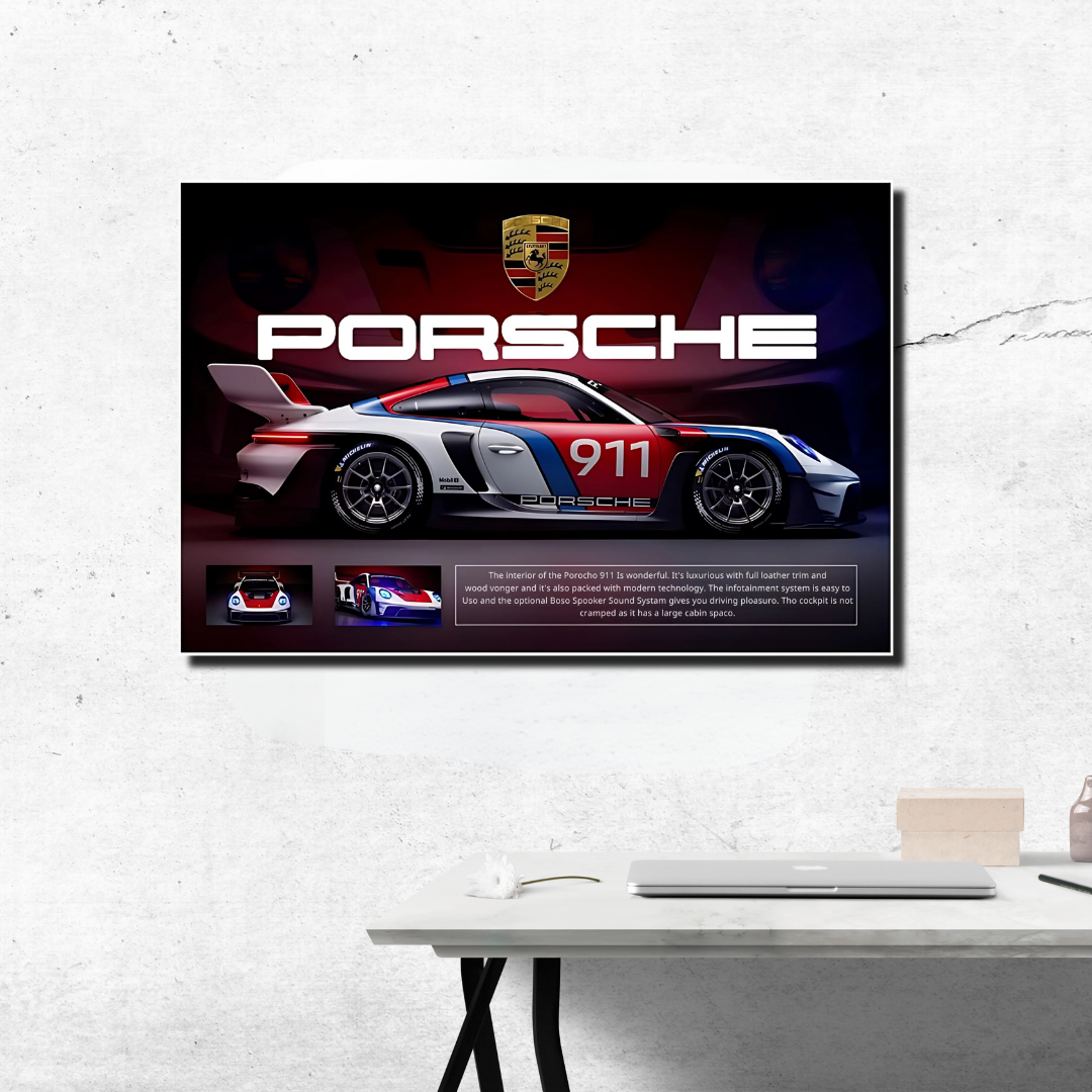 Porsche 911 – L’icône de la vitesse - vinyle sur mdf - 60x40 cm