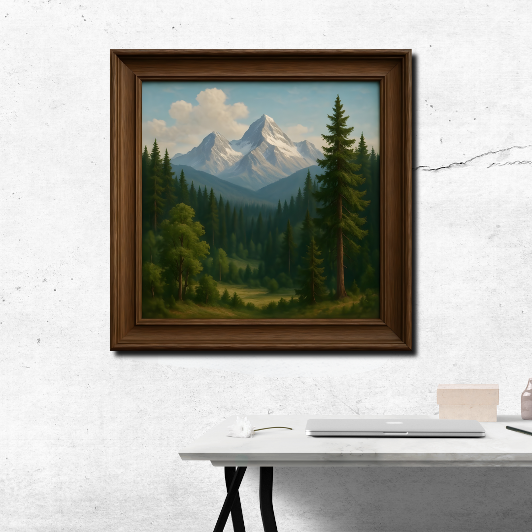 tableau décoratif - Sérénité Alpine - 100 x 100 cm