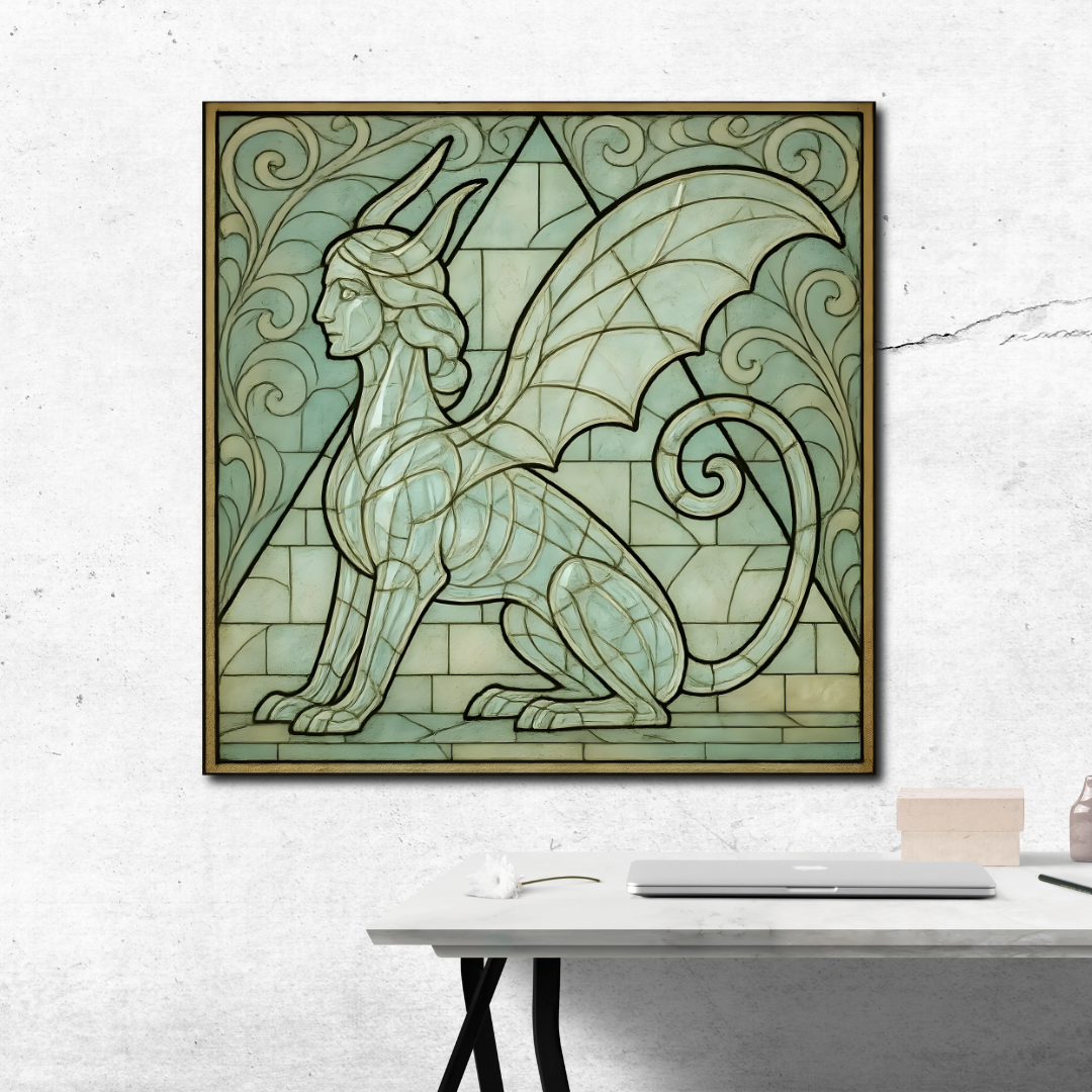 Tableau décoratif – Gardien des Mystères – 100 x 100 cm