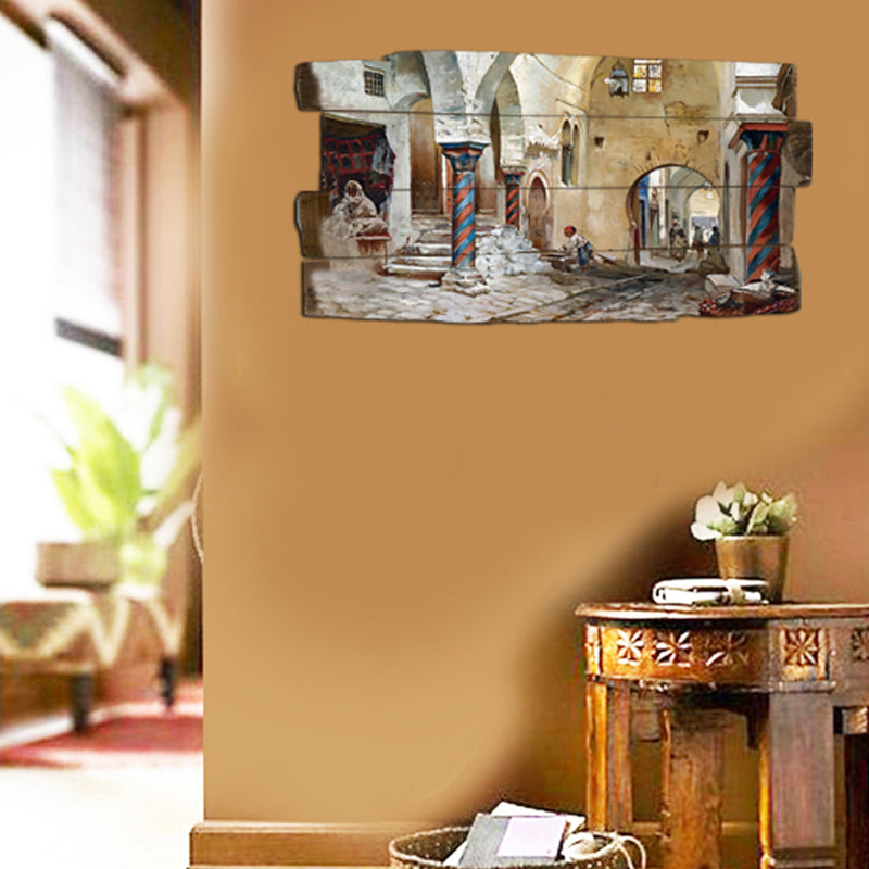 tableau décoratif peinture médina - 35 x 60 cm