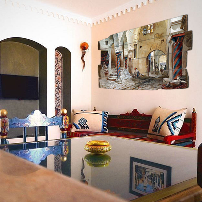 tableau décoratif peinture médina - 35 x 60 cm