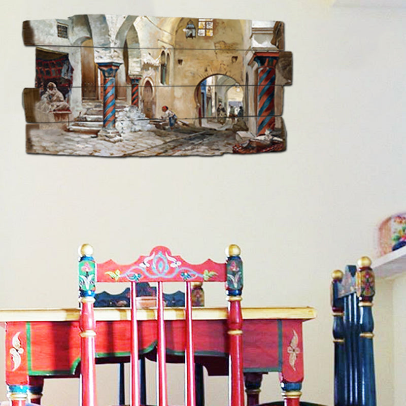 tableau décoratif peinture médina - 35 x 60 cm