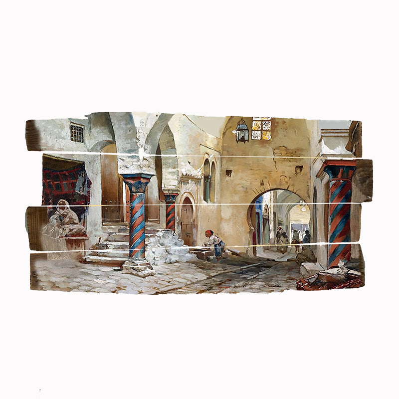 tableau décoratif peinture médina - 35 x 60 cm