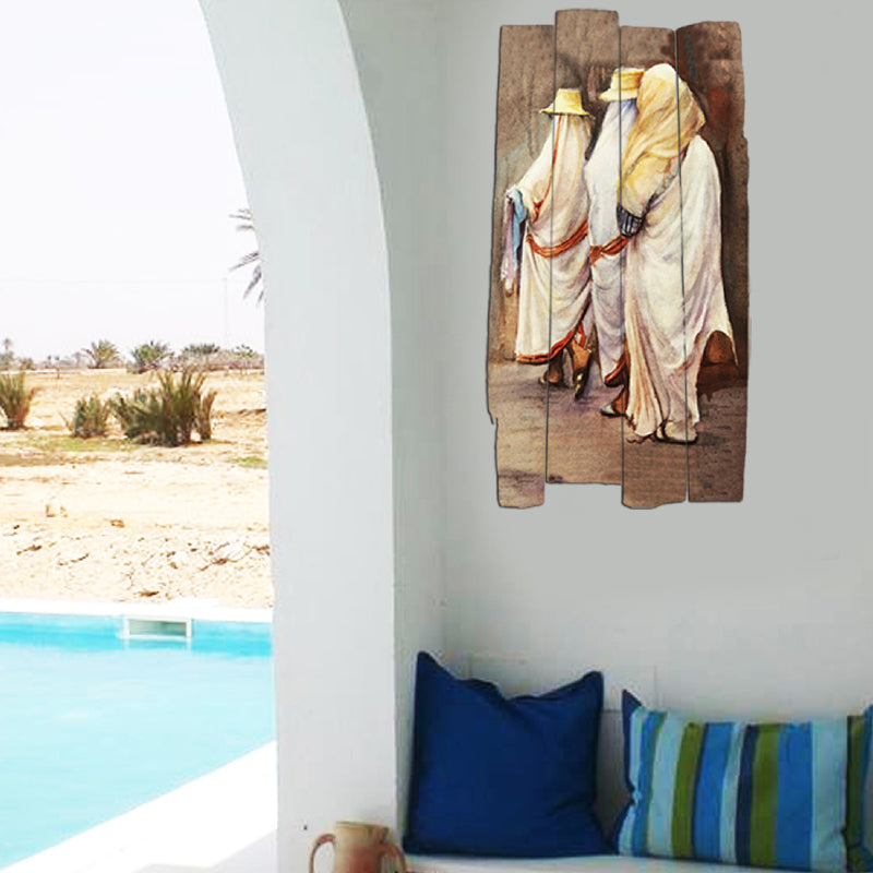 Tableau décoratif peinture - femme djerbienne - 35 x 60 cm