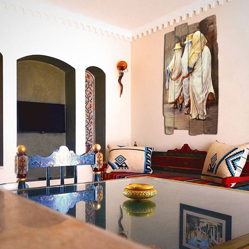 Tableau décoratif peinture - femme djerbienne - 35 x 60 cm