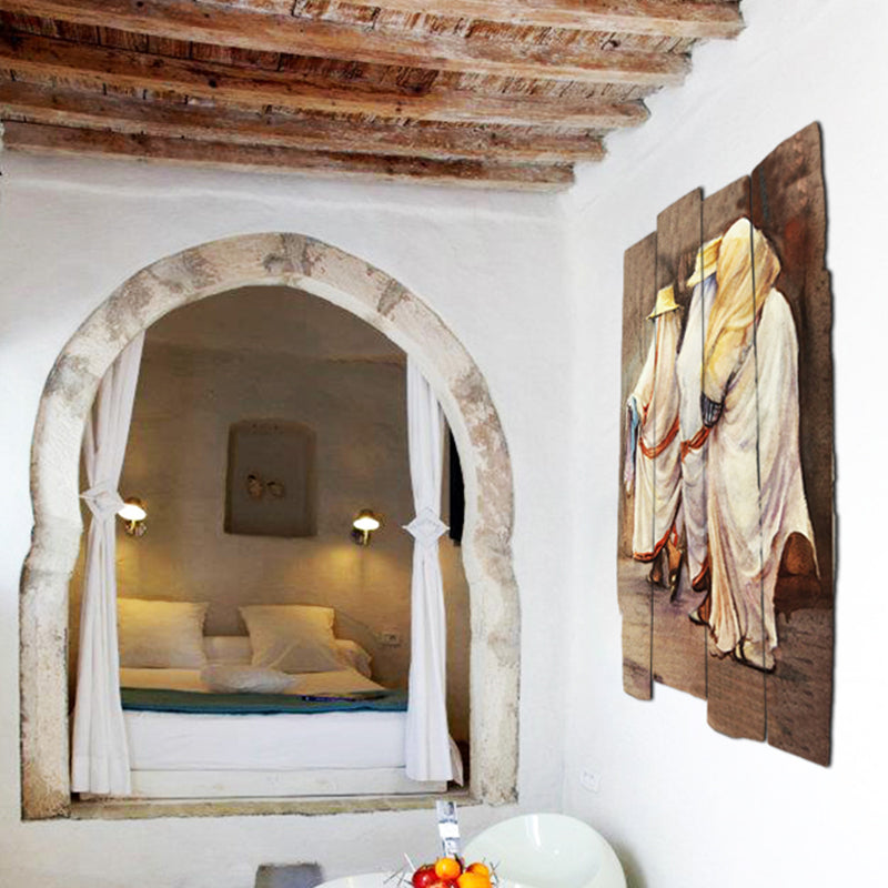 Tableau décoratif peinture - femme djerbienne - 35 x 60 cm