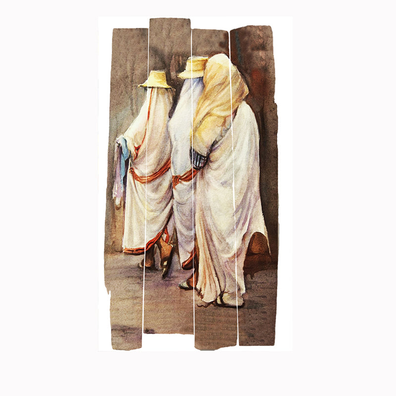 Tableau décoratif peinture - femme djerbienne - 35 x 60 cm