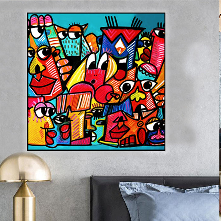 tableau fantastique - bâche - 100 x 100 cm