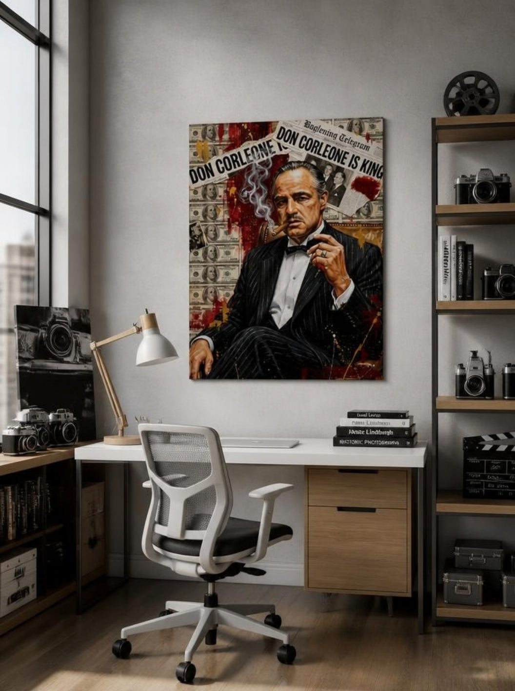 Tableau Décoratif Pop Art "Don Corleone Is King" – Pouvoir & Charisme ( 100 cm X 70 cm )