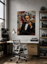 Tableau Décoratif Pop Art "Don Corleone Is King" – Pouvoir & Charisme ( 100 cm X 70 cm )