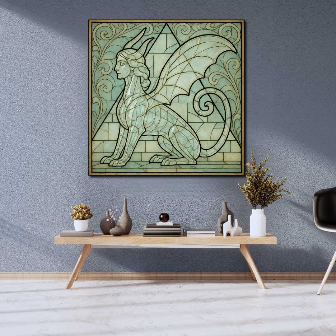 Tableau décoratif – Gardien des Mystères – 100 x 100 cm