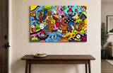 Tableau Néo-Cubiste "Dédale Créatif" – Pop Art & Imagination ( 120 cm X 80 cm )