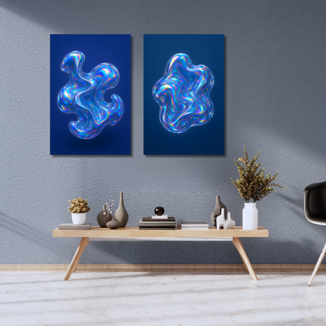 Tableaux décoratifs – Fusion Chromatique I & II – 50 x 40 cm chacun