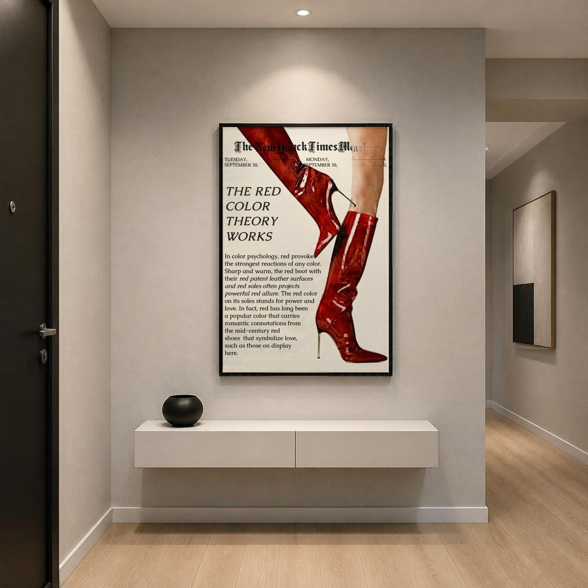 Tableau Décoratif "The Red Color Theory" Style Magazine