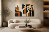 Tableau Abstrait "Harmonie Terrestre" – Art Moderne & Cubisme ( 100 cm X 80 cm )