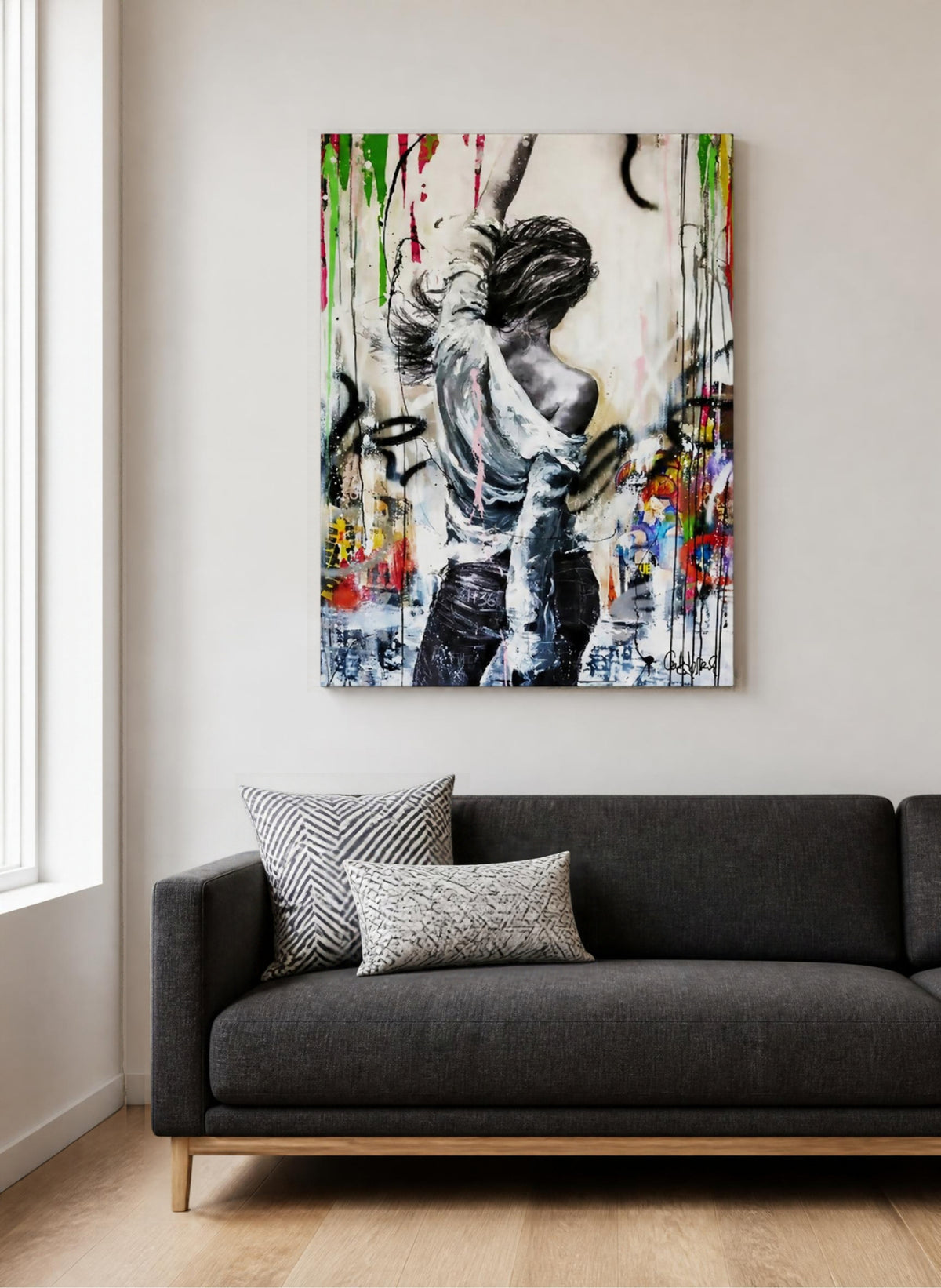 Tableau Décoratif "Urban Freedom" – Street Art & Énergie Féminine
