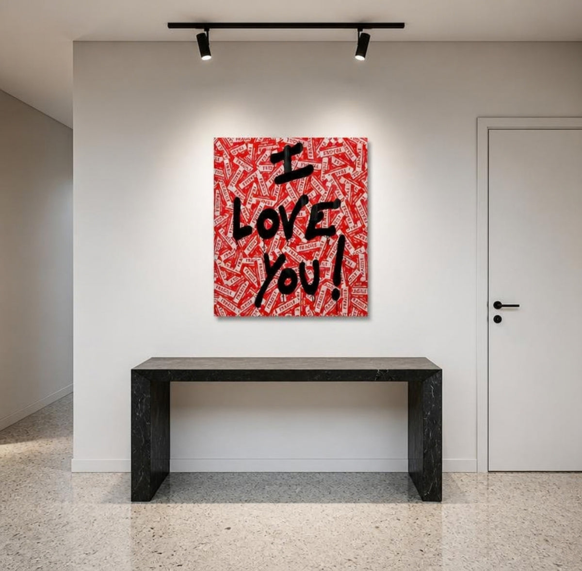 Tableau Pop Art "Fragile Love" – Street Art & Romance Urbaine ( 100 cm X 80 cm )