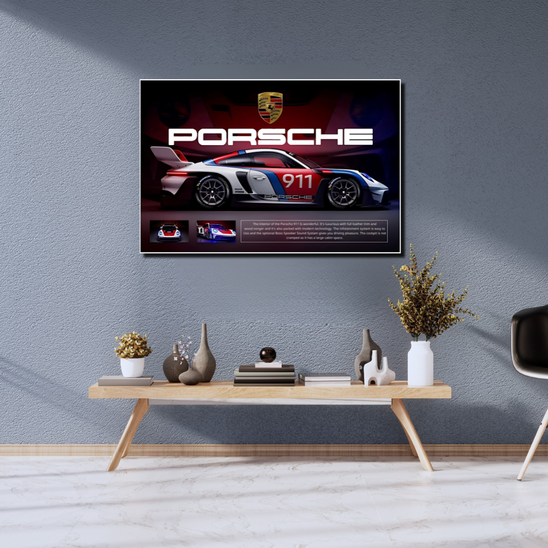 Porsche 911 – L’icône de la vitesse - vinyle sur mdf - 60x40 cm