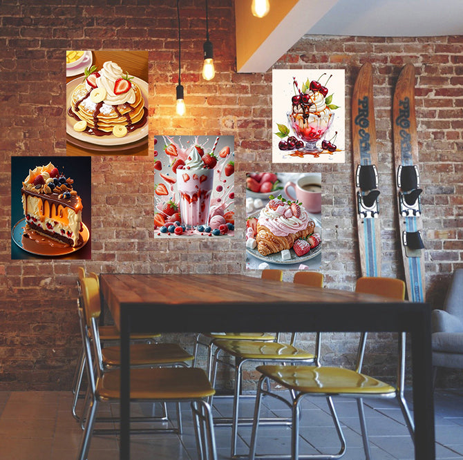 Pack de 5 Tableaux Modernes – Vinyle Mat sur MDF – Collection Explosif