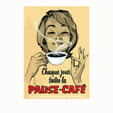 tableau décoratif - Pause café chaque jour - vinyle mat